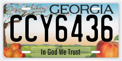 GA license plate CCY6436