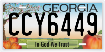 GA license plate CCY6449