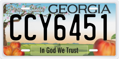 GA license plate CCY6451