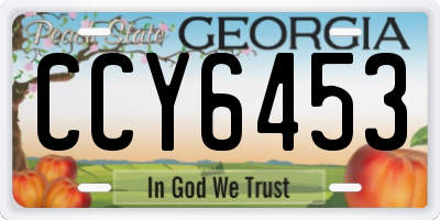 GA license plate CCY6453