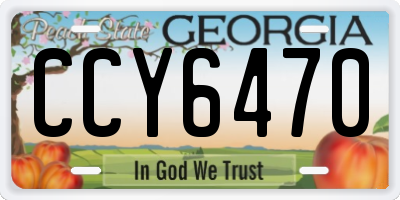 GA license plate CCY6470