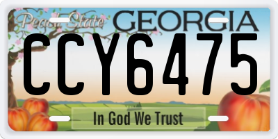 GA license plate CCY6475