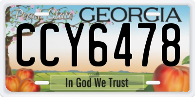GA license plate CCY6478