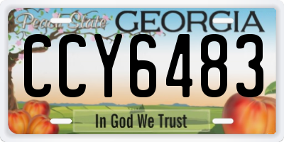 GA license plate CCY6483