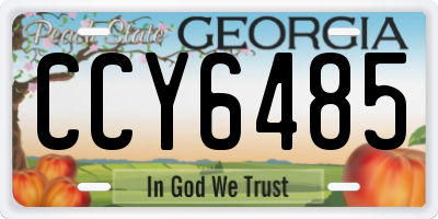 GA license plate CCY6485