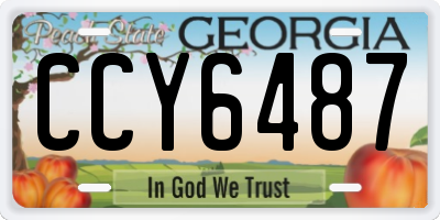 GA license plate CCY6487