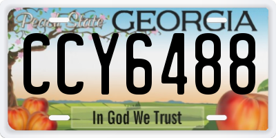 GA license plate CCY6488