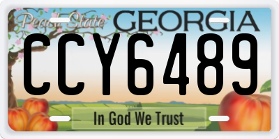 GA license plate CCY6489
