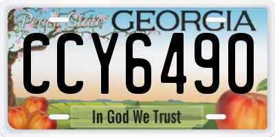 GA license plate CCY6490