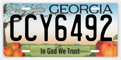 GA license plate CCY6492