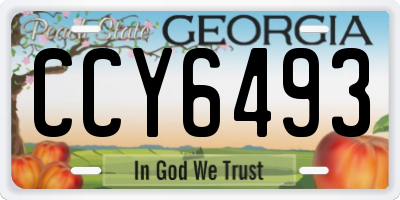 GA license plate CCY6493