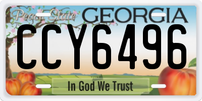 GA license plate CCY6496