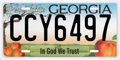 GA license plate CCY6497