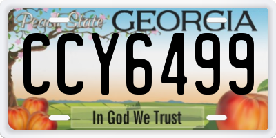 GA license plate CCY6499