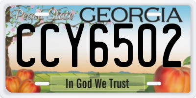 GA license plate CCY6502