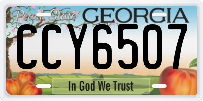 GA license plate CCY6507