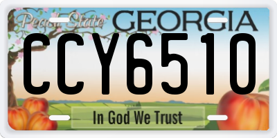 GA license plate CCY6510