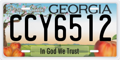 GA license plate CCY6512