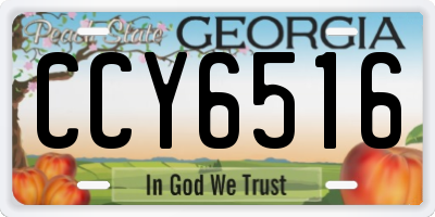 GA license plate CCY6516