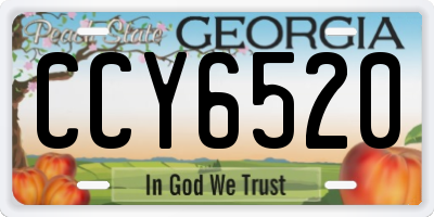 GA license plate CCY6520