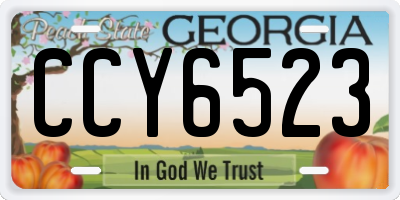 GA license plate CCY6523