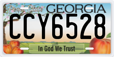 GA license plate CCY6528