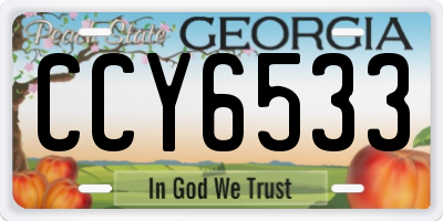 GA license plate CCY6533