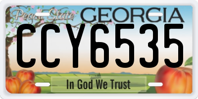 GA license plate CCY6535