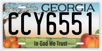 GA license plate CCY6551