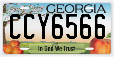 GA license plate CCY6566