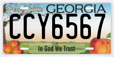 GA license plate CCY6567