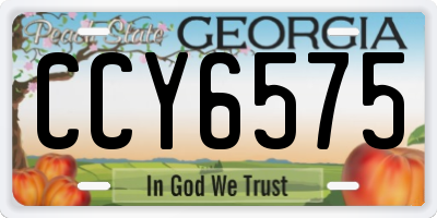 GA license plate CCY6575