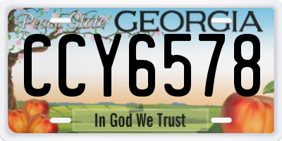 GA license plate CCY6578