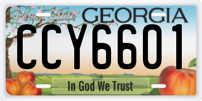 GA license plate CCY6601