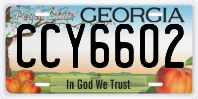 GA license plate CCY6602