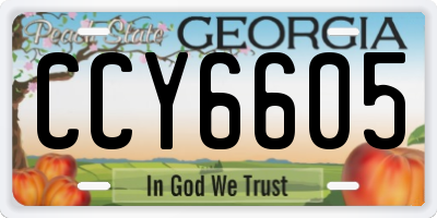 GA license plate CCY6605