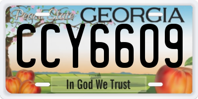 GA license plate CCY6609