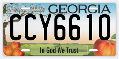 GA license plate CCY6610