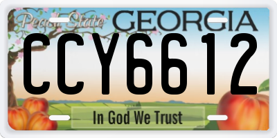 GA license plate CCY6612