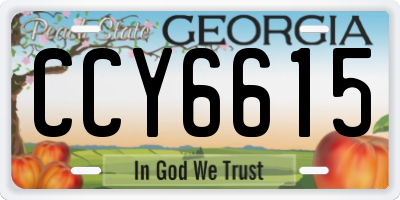 GA license plate CCY6615