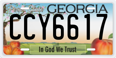 GA license plate CCY6617