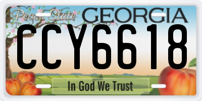 GA license plate CCY6618