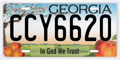 GA license plate CCY6620