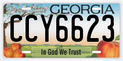 GA license plate CCY6623