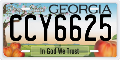 GA license plate CCY6625