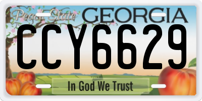 GA license plate CCY6629
