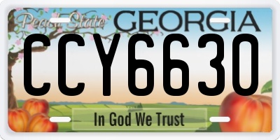 GA license plate CCY6630