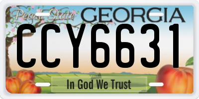GA license plate CCY6631