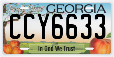 GA license plate CCY6633