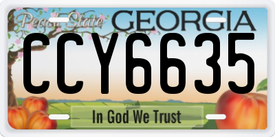 GA license plate CCY6635
